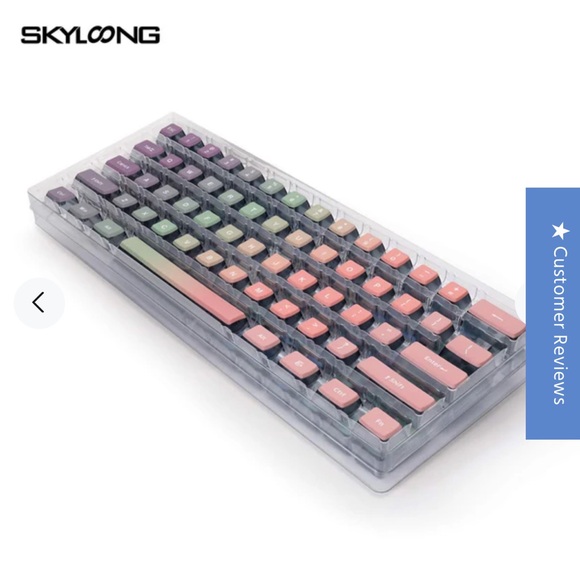 SKYLOONG GK7 PBT Pink Rainbow Pudding Keycap NWT keyboard caps - Picture 3 of 9